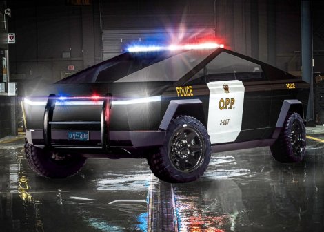 Канадские полицейские показали, как может выглядеть патрульный автомобиль на основе Tesla Cybertruck (и поинтересовались мнением Илона Маска)
