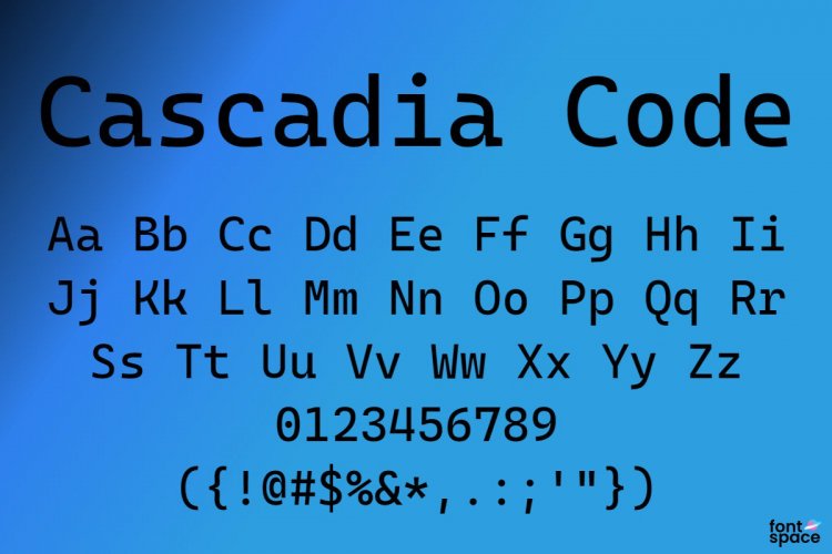 шрифт Cascadia Code,